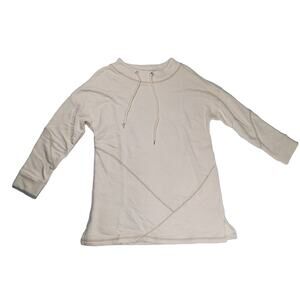 Soft Surroundings Knit Cowl Neck Drawstring Thermal Cream Women's Size XL NWT